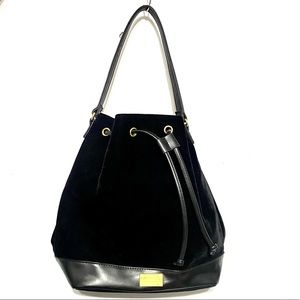 Carolina Herrera Good Girl Black Velvet Drawstring Bag.